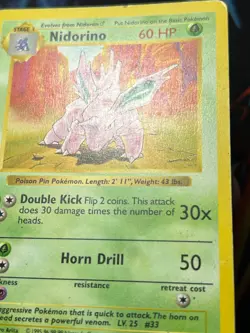 Nidorino 37/102 Shadowless Base Set - Pokemon Card MP - Image 5