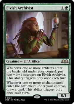 MTG Elvish Archivist - Wilds of Eldraine (WOE) Rare NM #168 - Image 1