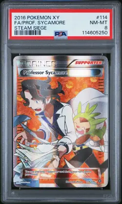 POKEMON STEAM SIEGE PROFESSOR SYCAMORE #114 FULL ART PSA 8 NM #114605250 - Image 1