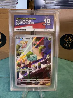Bulbasaur 143/142 - Pokemon Stellar Crown - Graded 10 - Ace Grading with Label - Image 1