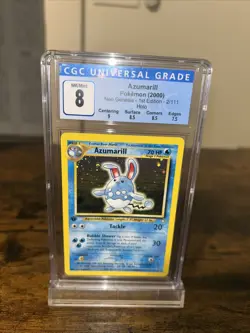 Pokemon 1st Edition AZUMARILL 2/111 (Holo Rare) Neo Genesis - CGC 8 - Image 1