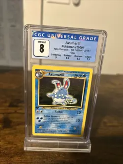 Pokemon 1st Edition AZUMARILL 2/111 (Holo Rare) Neo Genesis - CGC 8 - Image 2