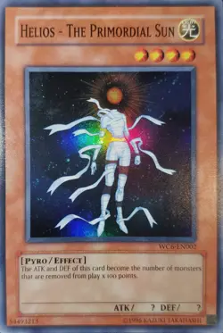 Yugioh 2006 Helios-The Primordial Sun SR WC6-EN002 Near Mint - Image 1