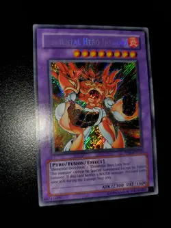 Yugioh 2008 Elemental Hero Inferno SCR Full Holo Bleed 🩸 PP02-EN010 Near Mint - Image 2