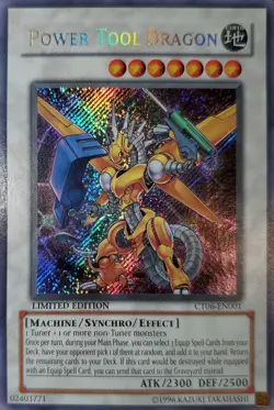 Yugioh 2009 Power Tool Dragon SCR Limited Ed. CT06-EN001 Near Mint - Image 1