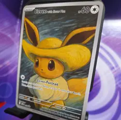 Eevee with Straw Hat Pokemon x Van Gogh Black Star Promo ACG Art Card - NM - Image 2