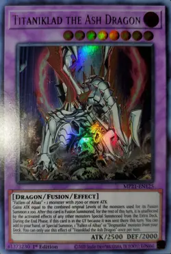 Yugioh Titaniklad The Ash Dragon UR 1st Ed. MP21-EN125 Near Mint - Image 1