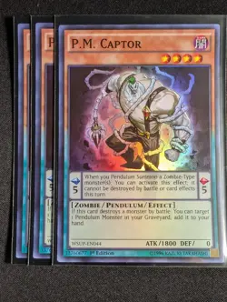 Yugioh - 3x P.M. Captor WSUP-EN044 1st Edition Super Rare NM - Image 1