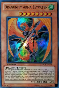 Yugioh 2011 Dragunity Arma Leyvaten UR 1st Ed. SDDL-EN001 Near Mint - Image 1