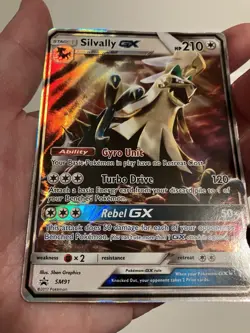 SILVALLY GX SM91 POKEMON CARD ENGLISH SUN & MOON BLACK STAR PROMO HOLO LP - Image 4