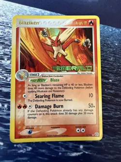 BLAZIKEN 1/106 🔥 EX Emerald | Stamped Reverse HOLO English POKEMON Card - Image 1