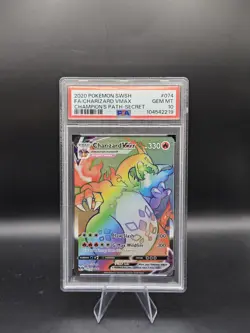 2020 Pokemon SWSH Champion's Path Charizard VMAX Secret Rare Card 074/073 PSA 10 - Image 1