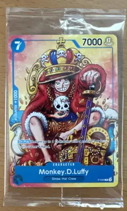 ONE PIECE Card Game - Monkey D. Luffy (Monkey.D.Luffy P-034) SEALED NEW SDCC - Image 1