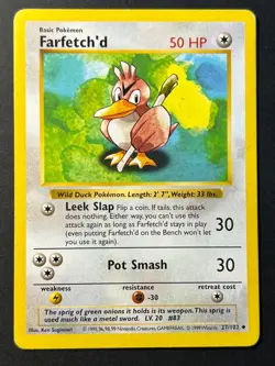 Farfetch'd 27/102 Shadowless Base Set - Pokemon Card MP - Image 1