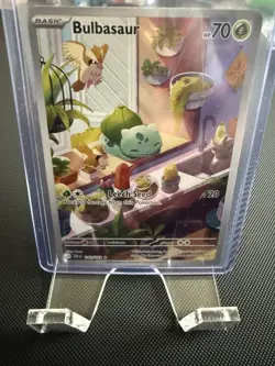 Pokemon TCG Bulbasaur Holo Card 143/142 Stellar Crown Illustration Rare Full Art - Image 1