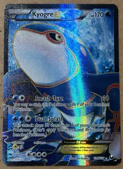 Pokemon TCG Kyogre EX Full Art Ultra Rare Holo Card Dark Explorers MP Moderate - Image 1