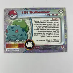 #01 Bulbasaur Pokemon TV Top Animation Series 1 Card Vintage - Image 2