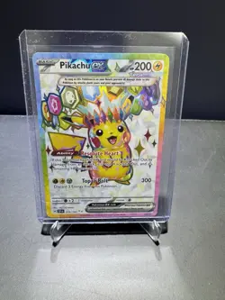 Pokemon TCG Pikachu EX Full Art Ultra Rare Holo Card 219/191 Surging Sparks - Image 1