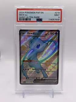 Shiny Mew ex PSA 9 Paldean Fates English #216/091 Ultra Rare Pokemon Card MINT - Image 1