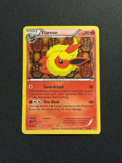 2013 POKEMON TCG Trading Card Black Star Promo Flareon HP 90 #BW88 Holo Foil - Image 1