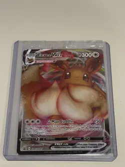 Pokemon Eevee VMAX Card G-Max Cuddle 300 HP Holo Rare - Image 1