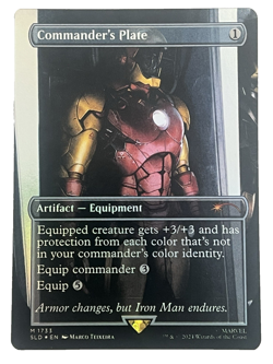 Commanders Plate FOIL Borderless Marvel MTG Secret Lair (Iron Man) NM/M - Image 1
