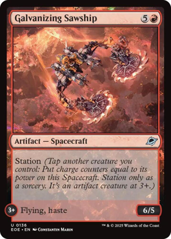 MTG Magic 1x Galvanizing Sawship FOIL (M/NM) Edge of Eternities - Image 1