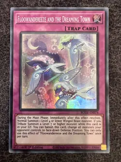 Yugioh Floowandereeze and the Dreaming Town BODE-EN074 Super Rare 1st Edition NM - Image 1