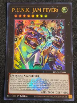 Yugioh - P.U.N.K. JAM FEVER! Emblazoned Ultra Rare BLMM-EN051, Near Mint, 1st Ed - Image 1