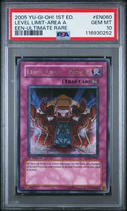 YUGIOH PSA 10 Level Limit Area A EEN-EN060 Ultimate Rare 1st Edition POP 7 *0252 - Image 1