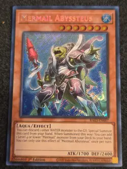 Yugioh Mermail Abyssteus RA03-EN007 1st Edition Secret Rare NM - Image 1