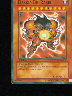 Yu-Gi-Oh Darkly Big Rabbi SOD-EN036 1st Edition Vintage Fake Exodia Card NA 2004 - Image 5