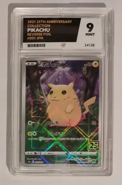 Ace 9 Pikachu Reverse Holo 001/028 005/025 Celebrations Pokemon Card Mint PSA 10 - Image 1