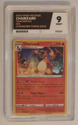Ace 9 Charizard 025/185 Vivid Voltage Cracked Ice Graded Pokemon Card Mint 10 - Image 1