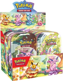 Prismatic Evolutions 8X Mini Tin Booster Pack Collection Box Pokemon Card Sealed - Image 1