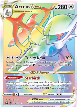 Arceus VSTAR 176/172 Rainbow Rare Brilliant Stars Pokemon Card Pack Near Mint NM - Image 1