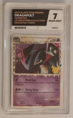 Ace 7 Dragapult SWSH132 Celebrations Promo Graded Pokemon Card Near Mint PSA 8 9 - Image 1
