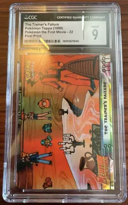Pokemon TCG the Trainer's Failure Pokemon Topps Mewtwo Strikes Back 22 CGC 9 - Image 1