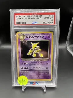 Dark Alakazam Pokemon Japanese Rocket Set Holo Foil No. 065 PSA 10 GEM MINT - Image 1