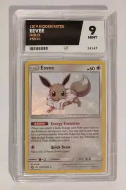 Ace 9 Eevee SV41/SV94 Hidden Fates Pokemon Cards TCG Graded Mint Possible PSA 10 - Image 1