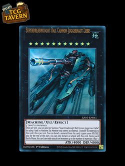 YuGiOh Superdreadnought Rail Cannon Juggernaut Liebe RA03-EN041 Ultra Misprint - Image 1