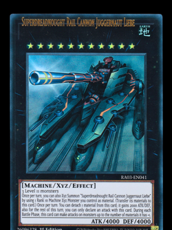 YuGiOh Superdreadnought Rail Cannon Juggernaut Liebe RA03-EN041 Ultra Misprint - Image 4