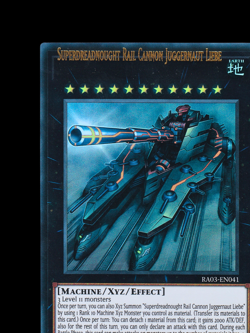 YuGiOh Superdreadnought Rail Cannon Juggernaut Liebe RA03-EN041 Ultra Misprint - Image 5