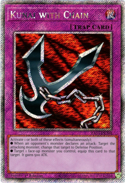 YuGiOh! Kunai with Chain RA03-EN204 - Platinum Secret Rare 1st Edition NM/M - Image 1