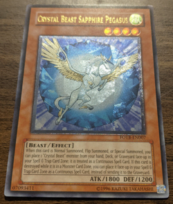 Yugioh Crystal Beast Sapphire Pegasus FOTB-EN007 Ultimate Rare UTR Near Mint NM - Image 1