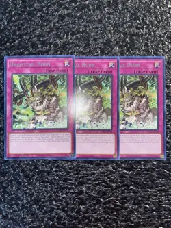 Yugioh 3x Dracotail Horn JUSH-EN010 Rare 1st Edition Near Mint - Image 1