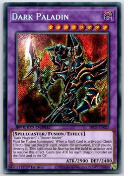 Yugioh Dark Paladin SBCB-EN021 Secret Rare 1st Edition Holo NM - Image 1