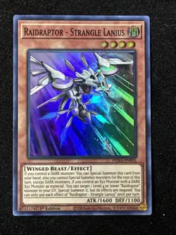 Yugioh Raidraptor - Strangle Lanius PHRA-EN005 Super Rare 1st Ed NM - Image 1