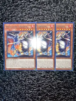 Yugioh 3x Dracotail Urgula JUSH-EN004 Rare 1st Edition Near Mint - Image 1