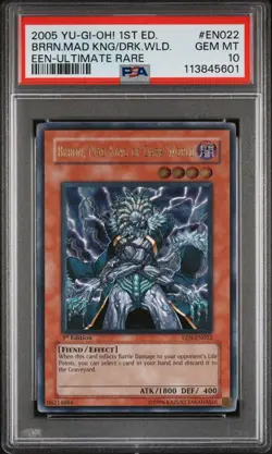 YUGIOH PSA 10 Brron, Mad King of Dark World EEN-EN022 Ultimate Rare 1st Edition - Image 1